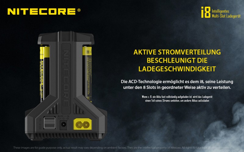 Nitecore I8, 8 Schacht Ladegerät