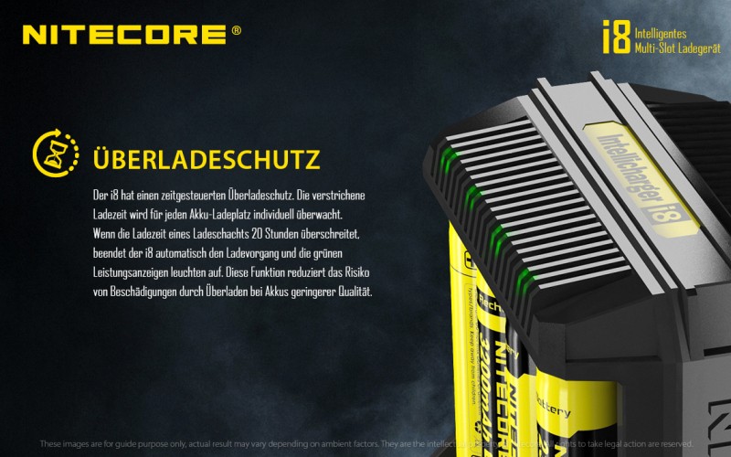 Nitecore I8, 8 Schacht Ladegerät