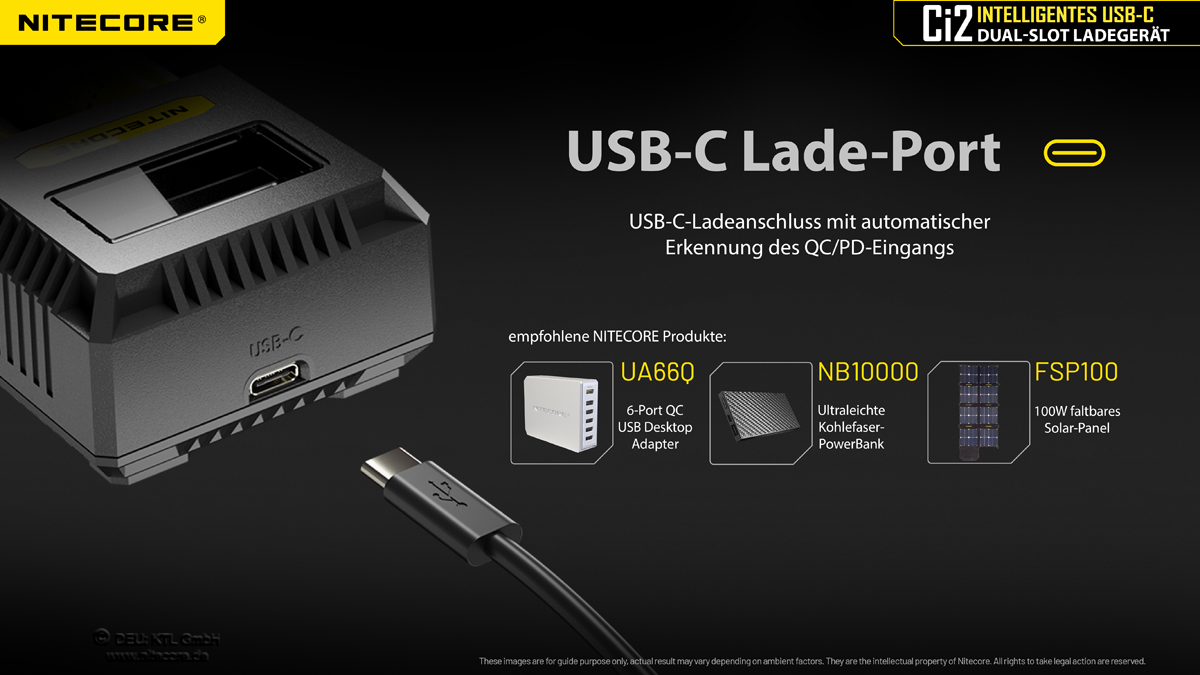 Nitecore USB-C Ladegerät CI2