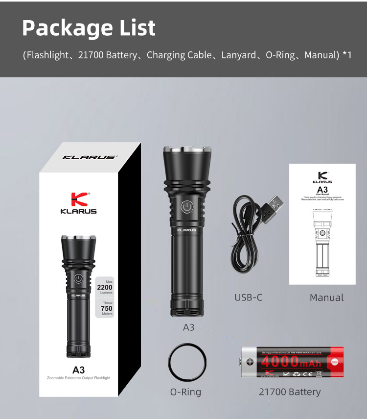 Klarus A3 Zoomlampe