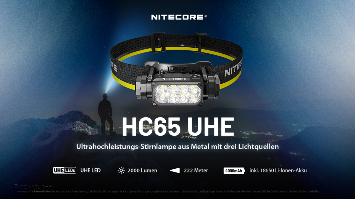 Nitecore HC65 UHE Kopflampe