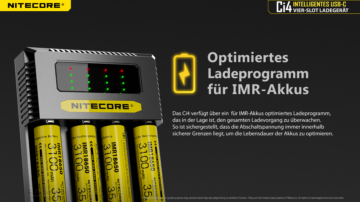 Nitecore USB-C Ladegerät CI4