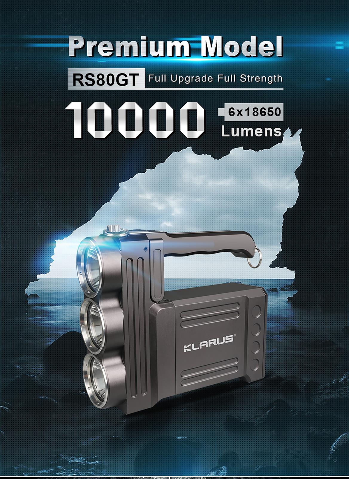 Klarus RS80GT, 10.000 Lumen