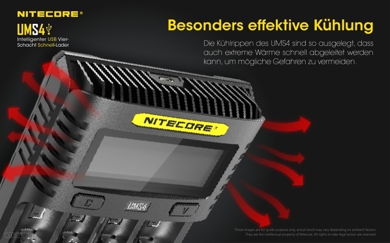 Nitecore UMS4 4 Schacht USB Ladegerät