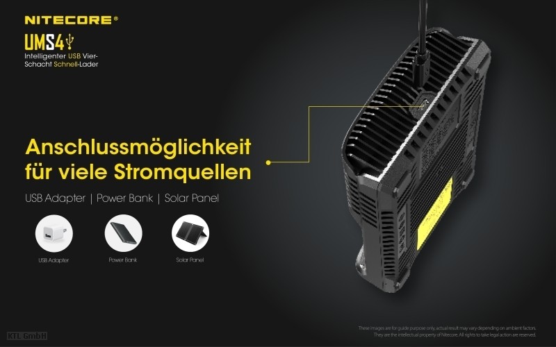 Nitecore UMS4 4 Schacht USB Ladegerät