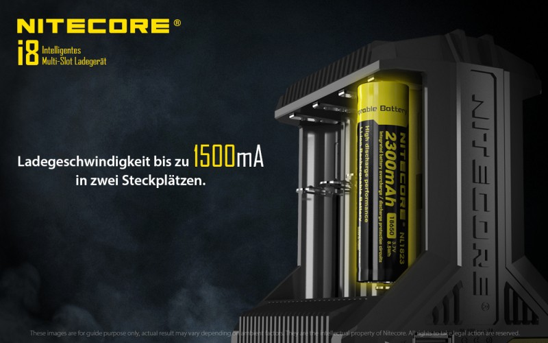 Nitecore I8, 8 Schacht Ladegerät