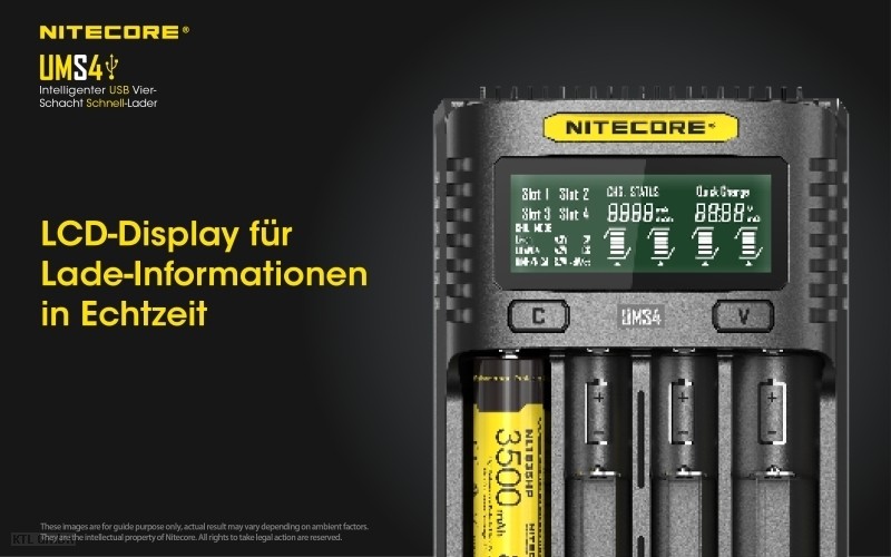 Nitecore UMS4 4 Schacht USB Ladegerät