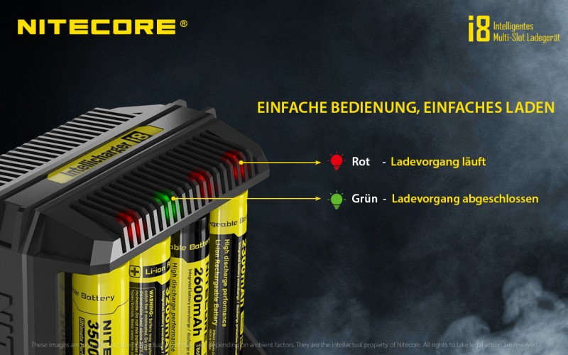 Nitecore I8, 8 Schacht Ladegerät