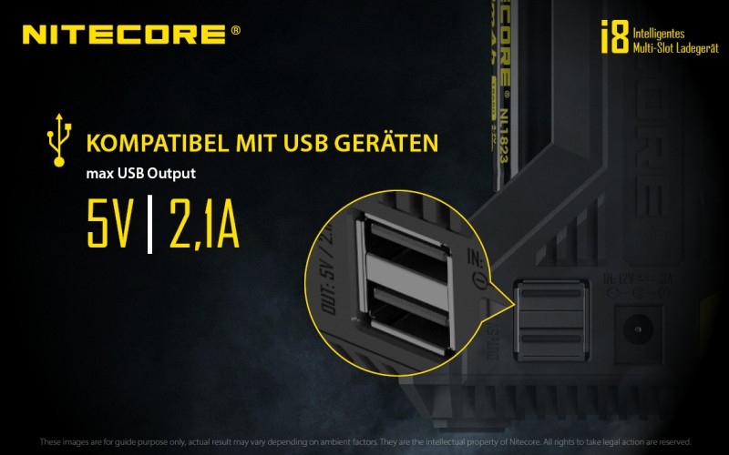 Nitecore I8, 8 Schacht Ladegerät