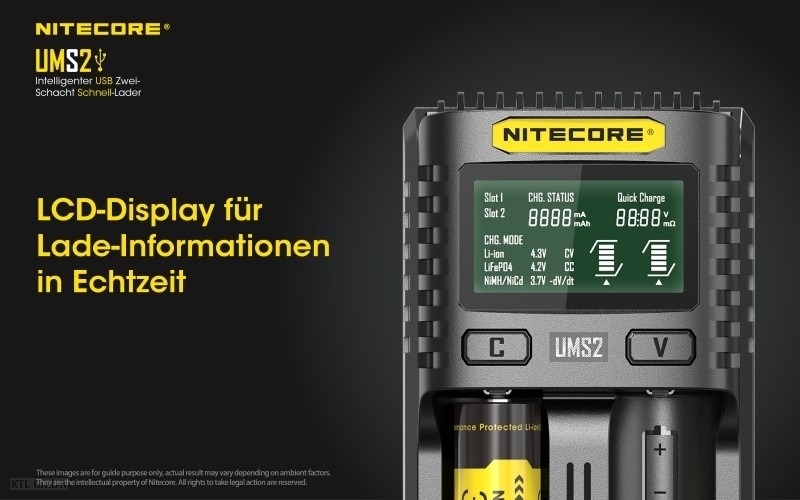 Nitecore UMS2 2 Schacht USB Ladegerät