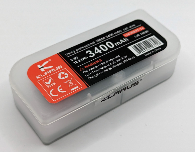 Klarus 18650 Lithium Akku, 3400mAh, protected