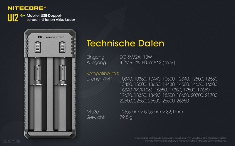 NITCORE USB Lader UI2