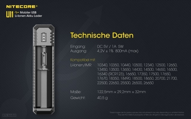 Nitecore USB Lader UI1