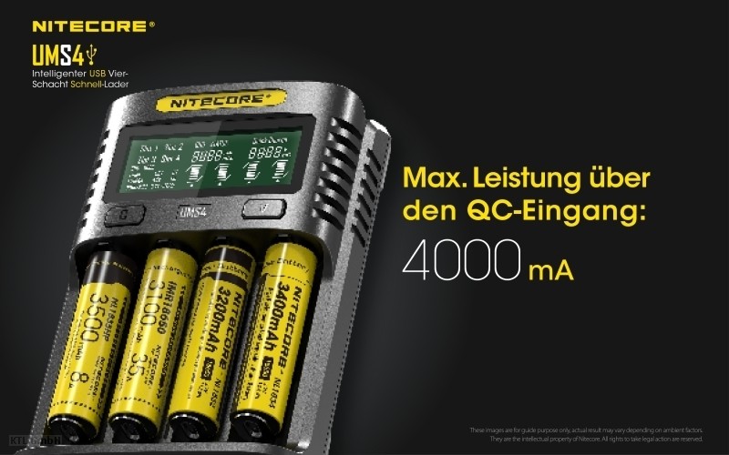 Nitecore UMS4 4 Schacht USB Ladegerät