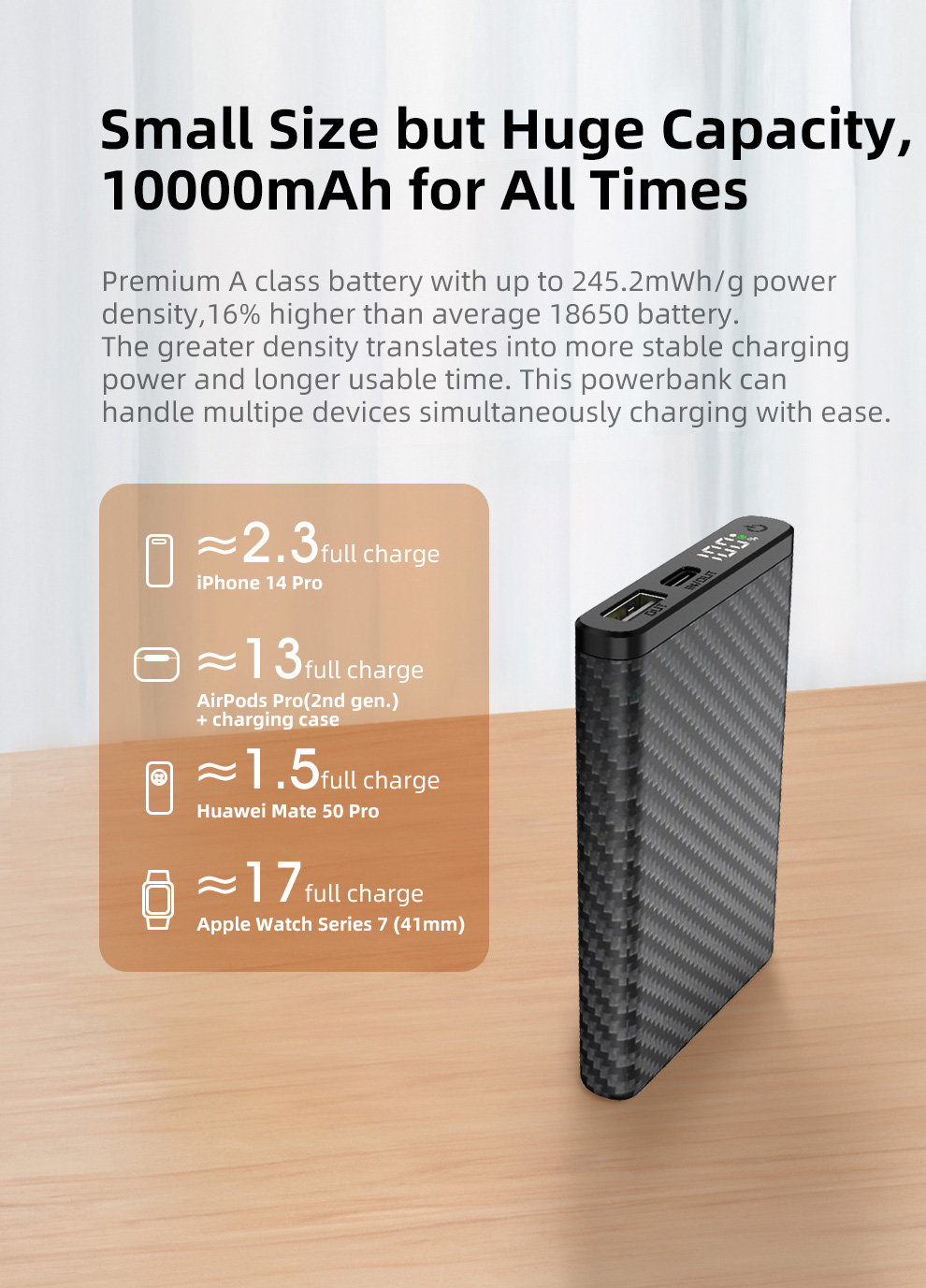 Klarus K5 V2, Carbon Powerbank, 10000mAh