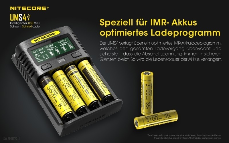 Nitecore UMS4 4 Schacht USB Ladegerät