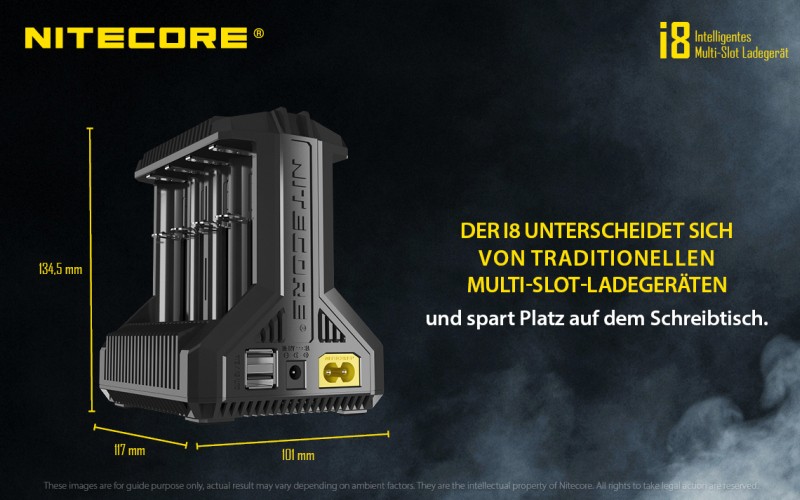 Nitecore I8, 8 Schacht Ladegerät