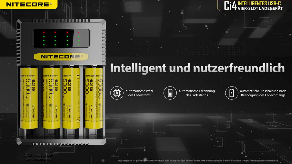 Nitecore USB-C Ladegerät CI4