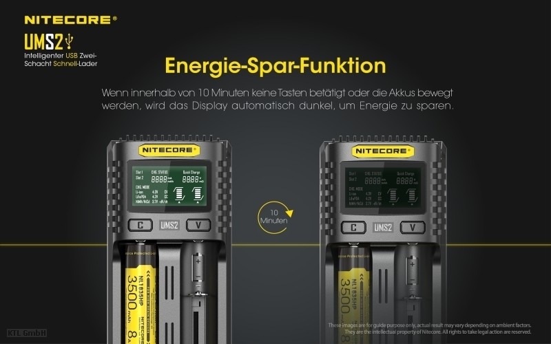 Nitecore UMS2 2 Schacht USB Ladegerät