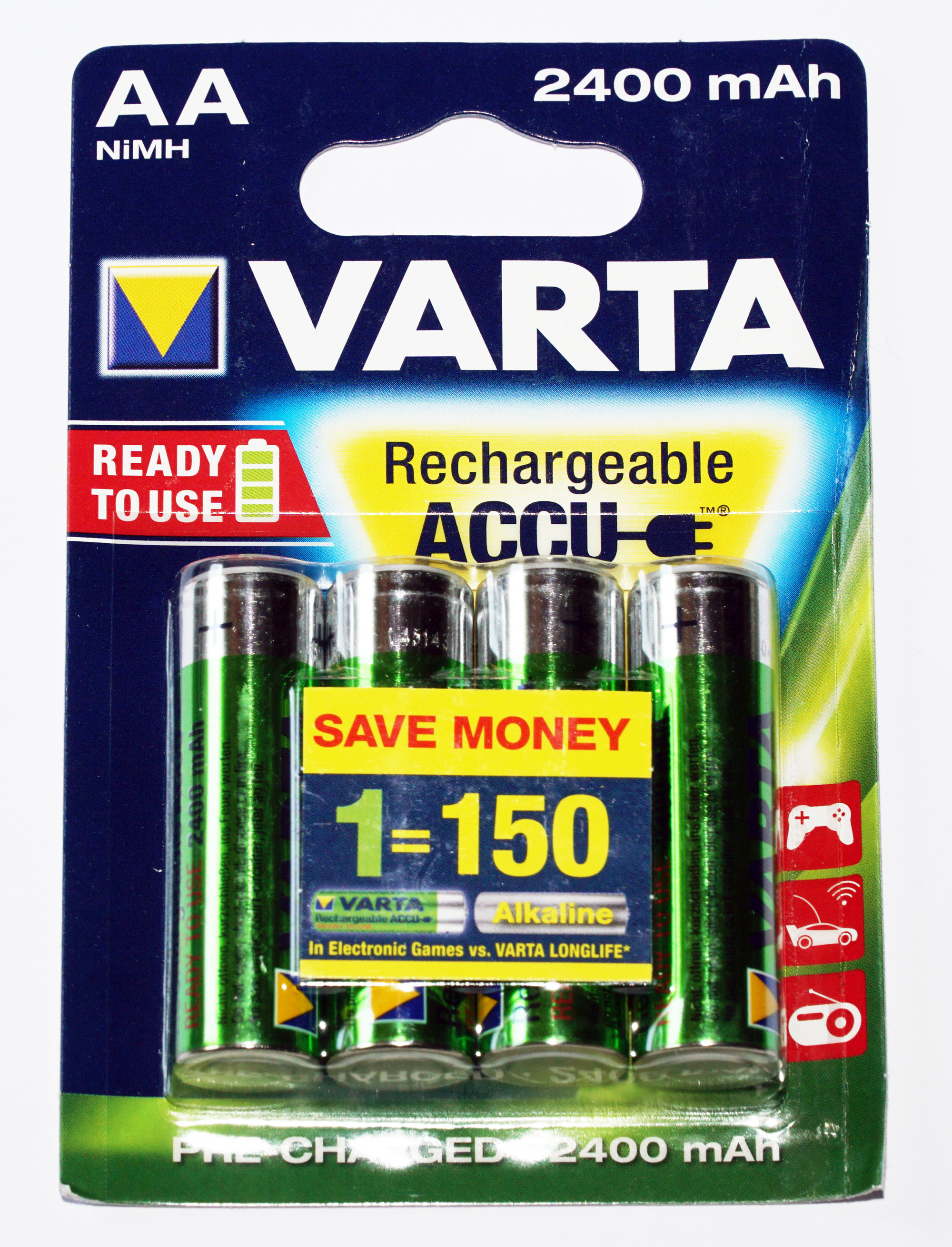 VARTA Longlife Accu Ready 2 use NiMh Akku, AA, 2400mAh