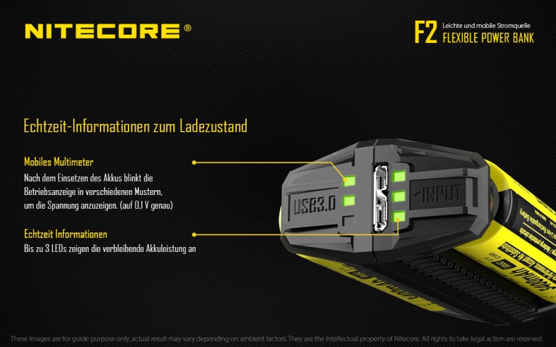 Nitecore F2 FlexBank - mit Powerbankfunktion