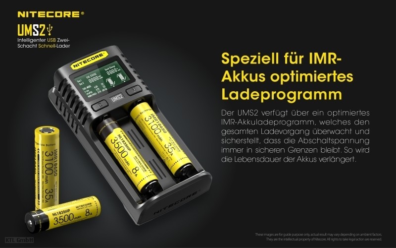 Nitecore UMS2 2 Schacht USB Ladegerät